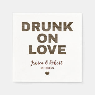 Rustiek Drink op Love Wedding Napkins Servet