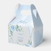 Rustiek Dusty Blue Floral eucalyptus goud lijst Bedankdoosjes (Achterkant)