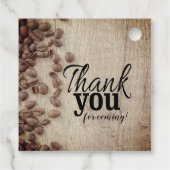 Rustiek Een baby meisje is het brouwen van koffie Bedankjes Labels (Achterkant)