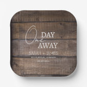 Rustiek een dag weg repetitie diner bruiloft papieren bordje (Voorkant)