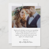 Rustiek Eenvoudig 6 Fotocollage Script Bruiloft Bedankkaart (Achterkant)