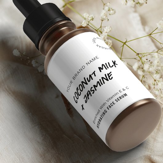 Rustiek Eenvoudig Zwart Wit 2OZ Druppelflesetiket Etiket