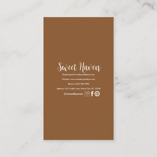 Rustiek Elegant Bakken Visitekaartje (Achterkant)