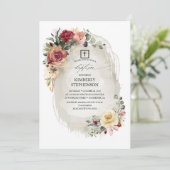 Rustiek Elegant Bloemen Doop Kaart (Staand voorkant)