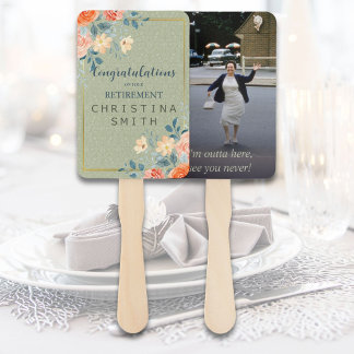 Rustiek Elegant Bloemen Waterverf Pensioen Party Handwaaier