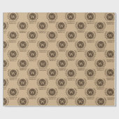 Rustiek Elegant Business Monogram Bruin Cadeaupapier (Vlak)