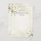 Rustiek Elegant groen wit bloemenbruiloft Informatiekaartje (Voorkant / Achterkant)