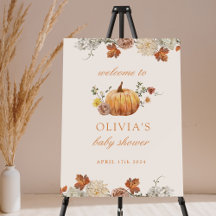 Rustiek Elegant Herfst Baby shower Welkomstbord