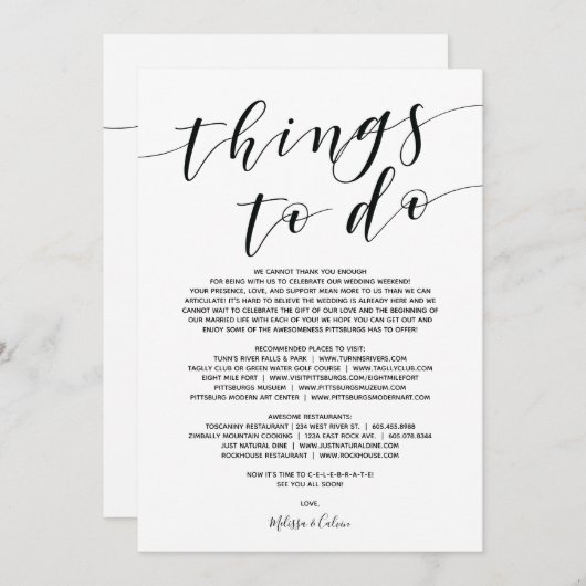 Rustiek Elegant Huwelijk Welkom en Reisschema Kaar Programma (Voorkant / Achterkant)