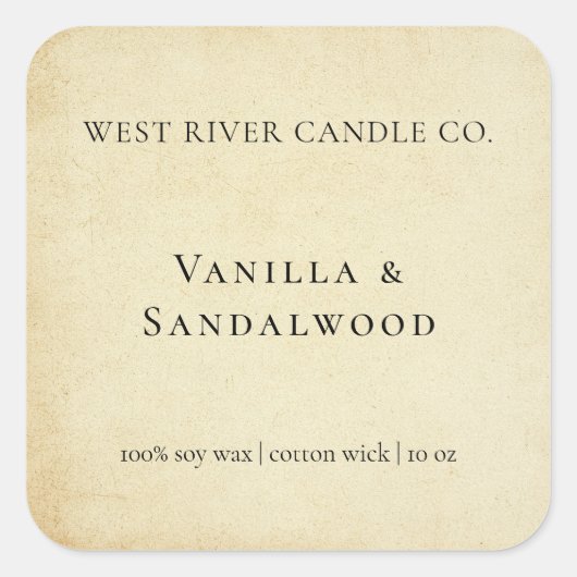 Rustiek Elegant Kraft Papier Kaars Label (Voorkant)