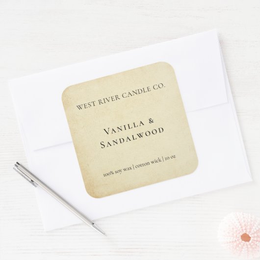 Rustiek Elegant Kraft Papier Kaars Label (Envelop)