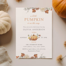 Rustiek Elegant Little Pumpkin Herfst Baby shower