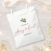 Rustiek Elegant Meisje Berry Eerste Verjaardag Par Bedankzakje (Geknipt)