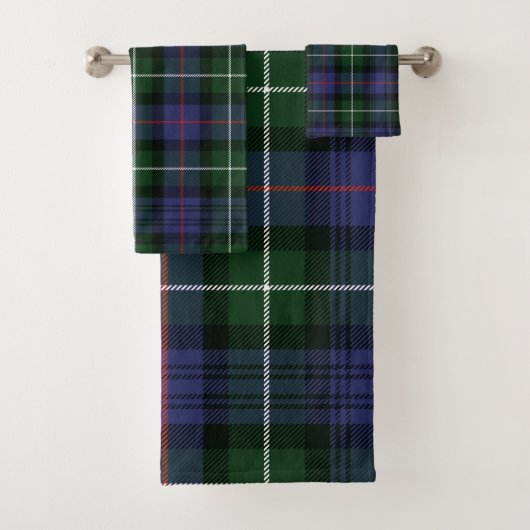 Rustiek Elegant Plaid Paarse en Groene Tartan Bad Handdoek (Insitu)