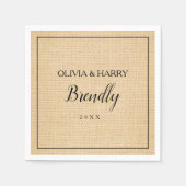 Rustiek Elegant Script Trouwpapier Servet (Voorkant)