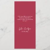 Rustiek Elegant Waterverf Script Red Poppy bruilof Menu (Achterkant)