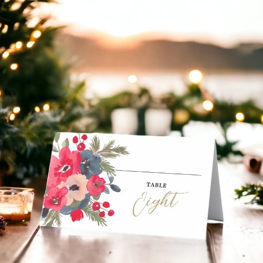 Rustiek Elegant Winter Bloemen rood groen