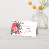 Rustiek Elegant Winter Bloemen rood groen (Voorkant)