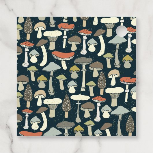 Rustiek Elegant Woodland Wild Champignons Bruiloft Bedankjes Labels (Achterkant)