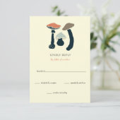 Rustiek Elegant Woodland Wild Champignons Bruiloft RSVP Kaartje (Staand voorkant)
