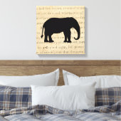 Rustiek Ephemera Deed Elephant Silhouette uit 1860 Canvas Afdruk (Insitu (Slaapkamer))