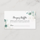Rustiek Eucalyptus Goud Bloemenluier Raffle Ticket Informatiekaartje (Voorkant)