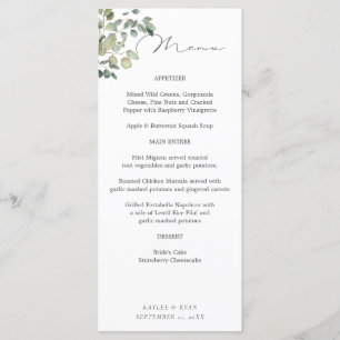 Rustiek eucalyptus lang menu