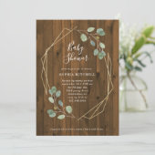 rustiek eucalyptusgroen | geometrisch Baby shower Kaart (Staand voorkant)