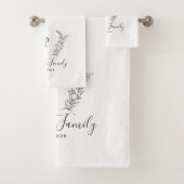 Rustiek familie monogram en naam gepersonaliseerd  bad handdoek (Insitu)