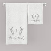 Rustiek familie monogram en naam gepersonaliseerd  bad handdoek