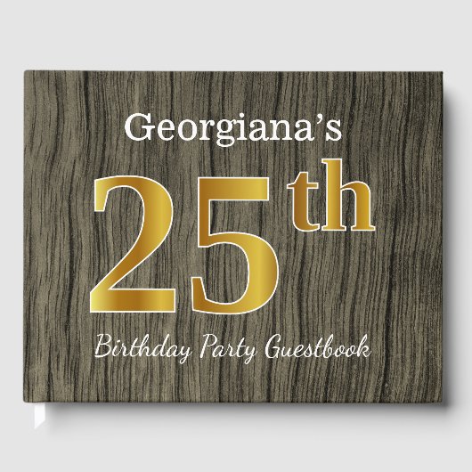 Rustiek, Faux Gold 25e verjaardagsfeestje; aangepa Gastenboek (Voorkant)