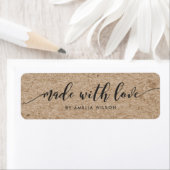 Rustiek Faux Kraft Relax Script Gemaakt Met Liefde Etiket (Insitu)