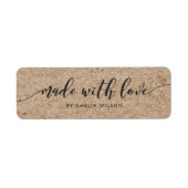 Rustiek Faux Kraft Relax Script Gemaakt Met Liefde Etiket (Voorkant)