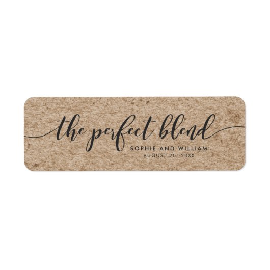 Rustiek Faux Kraft Script De perfecte mix bruiloft Etiket (Voorkant)