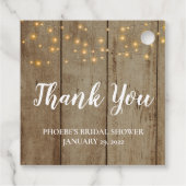 Rustiek Faux Wood Country Vrijgezellenfeest Bedankjes Labels (Achterkant)