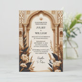 Rustiek Fiesta Bloemen Roos Spaans Bruiloft Kaart (Staand voorkant)