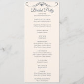 Rustiek filigraan bruiloft programma (Achterkant)