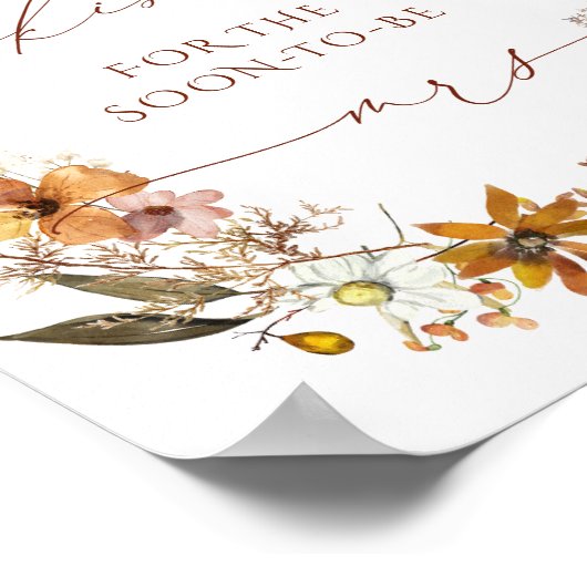 Rustiek Floral Advies en Wensen Trouwbord Poster (Hoek)