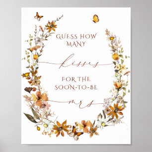 Rustiek Floral Advies en Wensen Trouwbord Poster