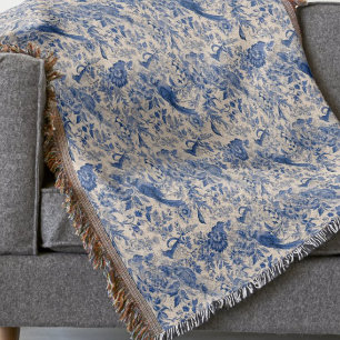 Rustiek Frans Land Blauw Toile de Jouy Deken