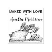 Rustiek Gebakken met Liefde  Brood Custom Rubberstempel (Afrduk)