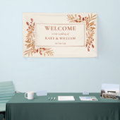 Rustiek gebladerte herfst herfst bruiloft welkom spandoek (Beurs)