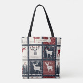 Rustiek gebreid patchwork patroon | Noords Draagtas (Achterkant)