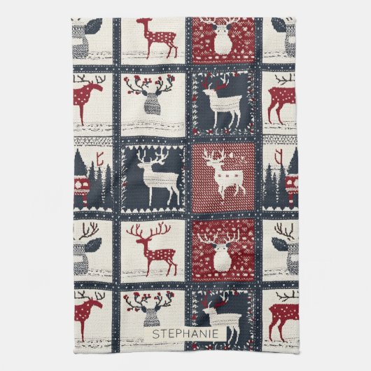 Rustiek gebreid patchwork patroon | Noords Theedoek (Verticaal)