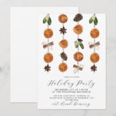 Rustiek gedroogd fruit vakantie partij kaart (Voorkant / Achterkant)