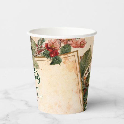 Rustiek gedroogd Sinaasappel en fruitkerst Papieren Bekers (Achterkant)