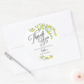 Rustiek geel citroen Baby shower Ronde Sticker (Envelop)