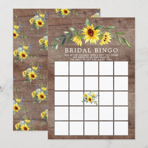 Rustiek Geel Zonnebloem BINGO Vrijgezellenfeest Ga Kaart