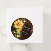 Rustiek Geel Zonnebloem Kids Verjaardagsfeest Bedankjes Labels (In situ)