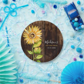 Rustiek Geel Zonnebloem Verjaardagsfeest Papieren Bordje (Feest)